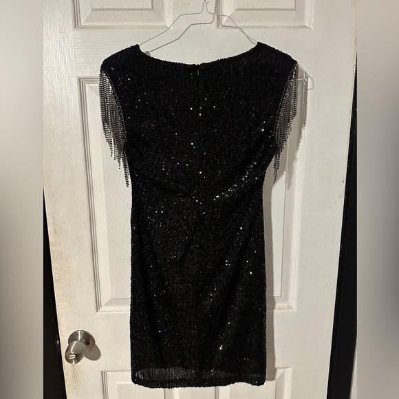 Women’s Black Cocktail Sparkly Glitter Party Dress - Picture 3 of 4